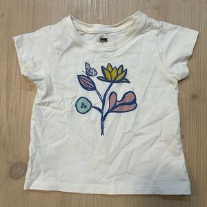 Tea Collection girls Cream Tee with Floral Print